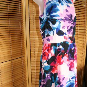 Donna Ricco Bright Floral  Print Dress Sleeveless Size 6